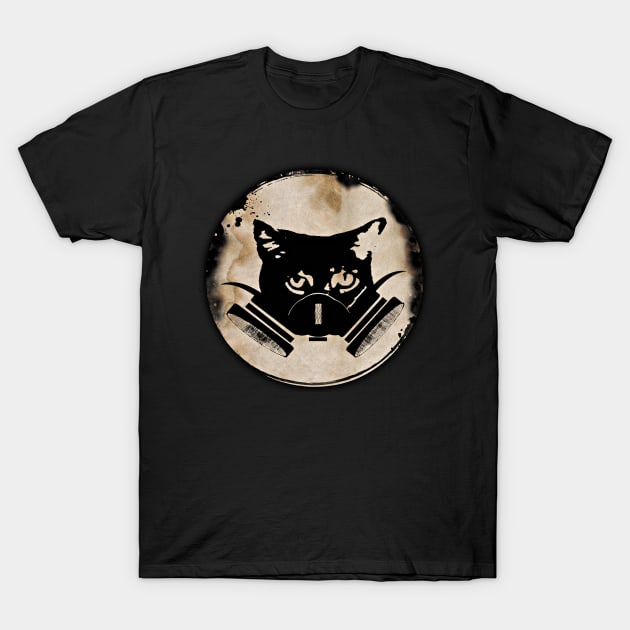 Gas Mask Cat T-Shirt by Courage2B